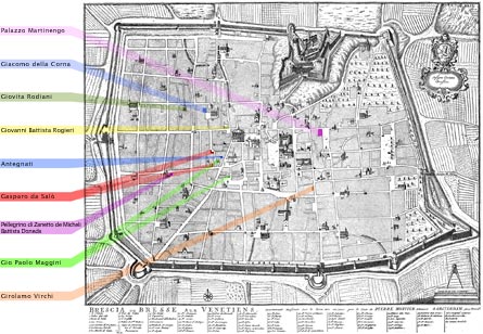 Mappa delle botteghe bresciane